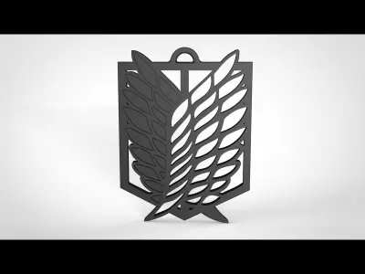 Attack On Titan Flag Pendant Free 3D print model