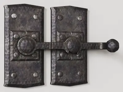 Wrought iron door parts 3D model