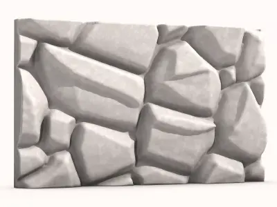 Rustic Stone Masonry Panel 3D model