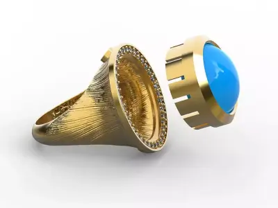 oval tasli modern nailling ring 3D print model