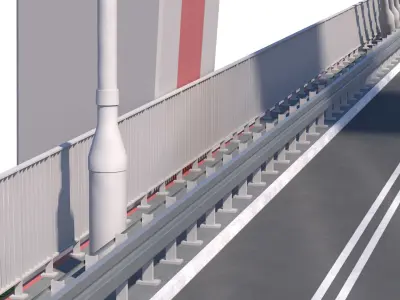 Bridge span with a suspension structure  3D model