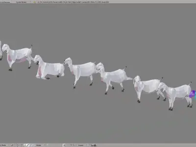 Goats goat in low polygons Low-poly 3D model