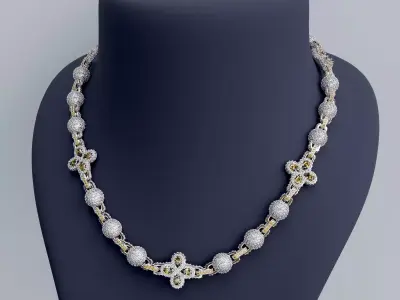 BALL CHAIN PEARCUT FLOWER 3D print model