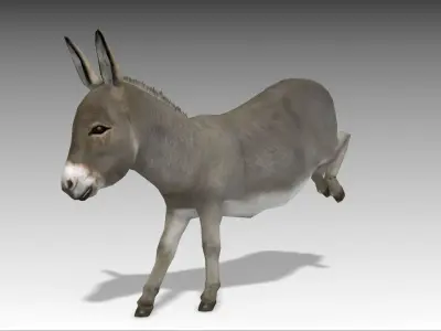 Donkey Low-poly 3D model