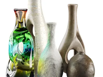 Vase decor Low-poly 3D model 15