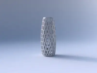 Vase arc hexagon with checker grid lattice 3D print model
