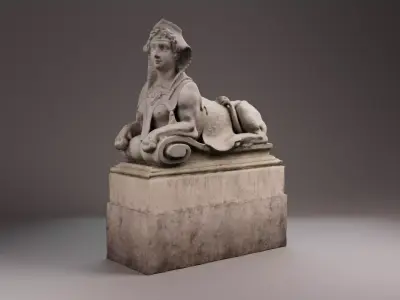 Sphinx - 3D Scan Low-poly 3D model