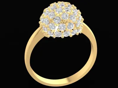 Luxury Cluster Diamond Ring for Women 2658 3D print model