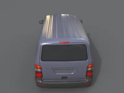 Generic Minivan Grey Low-poly 3D model
