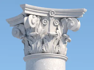 Corinthian column 2 Low-poly 3D model