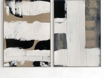 Plaster Two Photo Frame 297 Low-poly 3D model