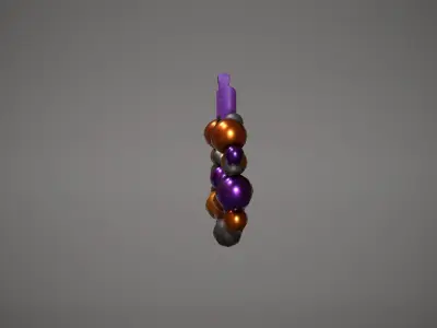 Halloween Bauble Wreath Low-poly 3D model