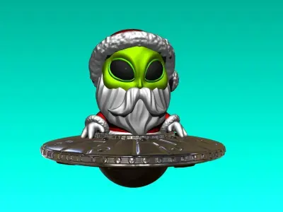Alien Santa - STL printing Keychain 3D print model