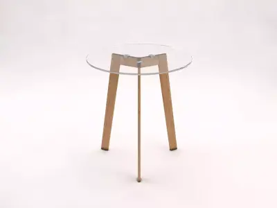 SIDE TABLE---Glass tray and tripod in Y 3D model