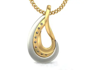 Solitaire Women Pendant 3dm STL OBJ FBX Renders Details 3D print model 55