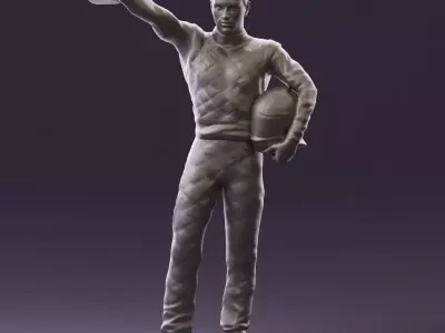 racer in white and cup 1100 3D Print Ready 3D print model