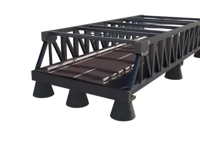 Steel Truss Bridge for Games and Rendering  OBJ FBX STL SKP Low-poly 3D model