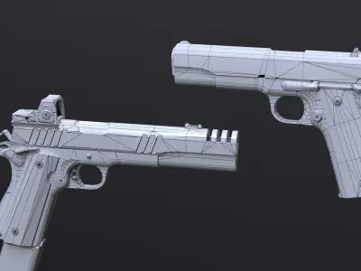 Handgun Colt 1911 - Default Models Low-poly 3D model