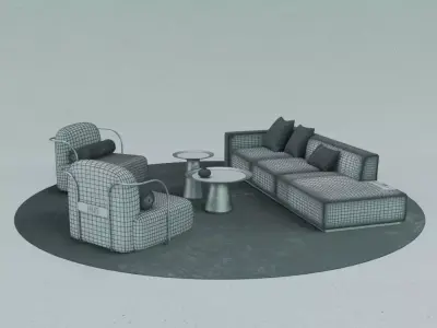 Nordic Stylish Chairs FurnitureVol1-A2 Low-poly 3D model