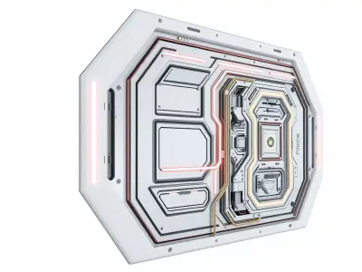 Futuristic Doorway model pack Low-poly 3D model