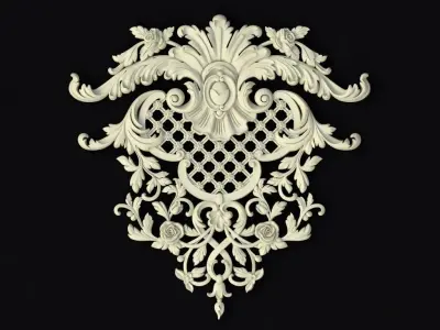 Central decor ornament for furniture 3D model 1038