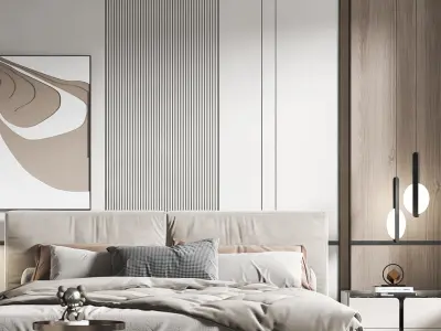 Home Modern villa decoration bedroom 3D model