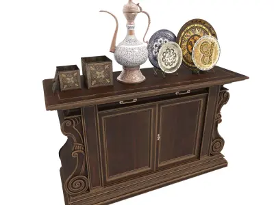 Classic European style Cabinet and Decoration 2 3D model