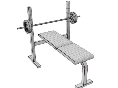 Bench press rack Low-poly 3D model