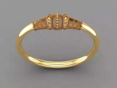 Indian gold bangle jewelry for woman 3D print model
