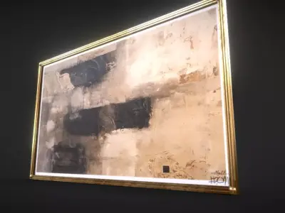 Framed Canvas Wall Painting 3D model