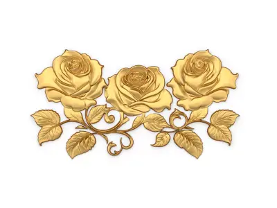 mural classic flowers decor ornament 03 3D model