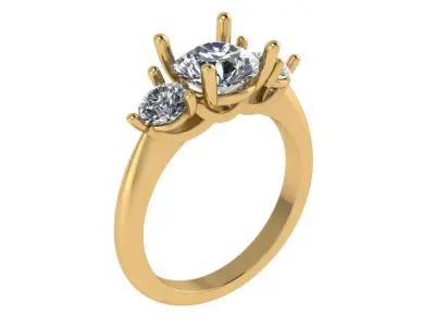 trinity ring with basket head with u shape design  3D print model