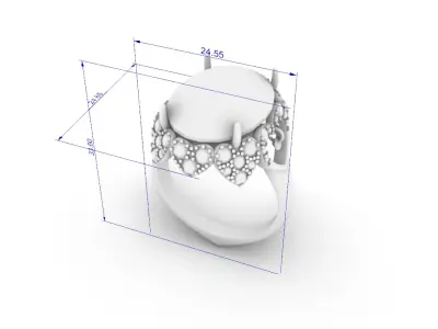 Luxury Radiant Halo Ring JDBCo 3D print model