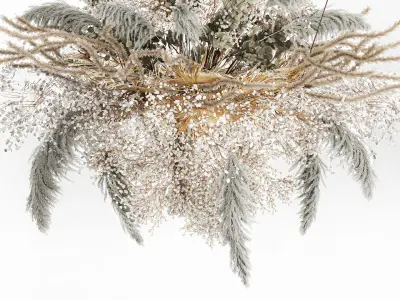 Hanging Installation Bouquet Dried Flowers pampas gypsophila 571 3D model