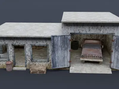 Old Garage  Low-poly 3D model
