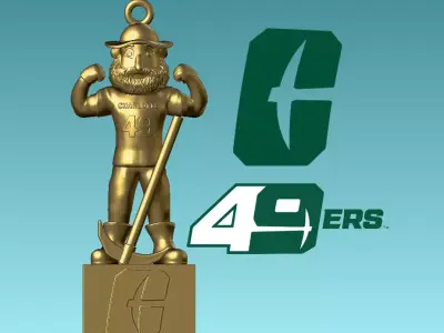 NCAA - Necklaces CHARLOTTE 49ERS- Hanging Figurine - 3D print 3D print model