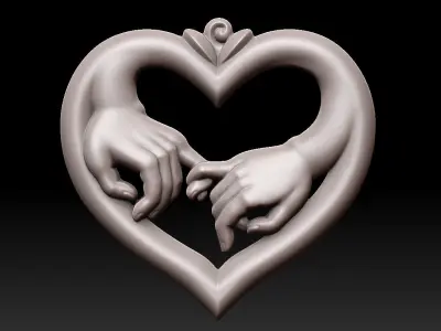 heart with hands 3D print model
