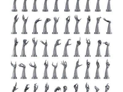 100 Different Robotic Hands and Arms Bundle 3D Printing  3D print model