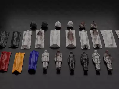 Body Bags High Quality Realistic Low-Poly - Custom Low-poly 3D model