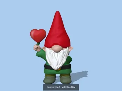 Gnomes gnome holding flower 3D Model Collection