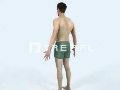 Virtue E Beach Animated Rigged Sports Man Low-poly 3D model