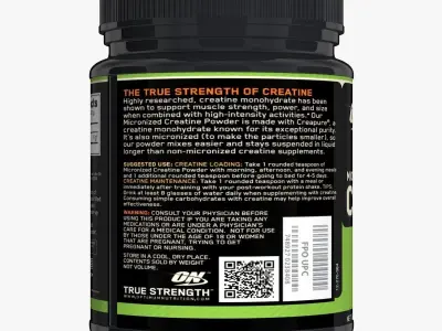 Creatine Powder Plastic Bottle 3D model