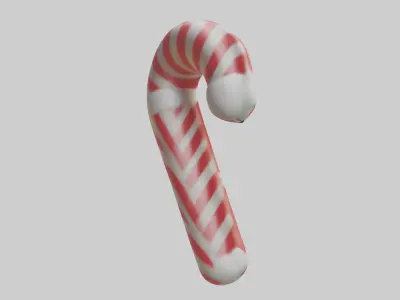 Cartoon Candy Cane Mo 1 Low-poly 3D model