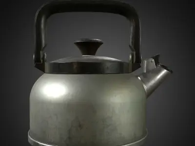 Whistling Kettle for game Unreal Engine and Unity Low-poly 3D model