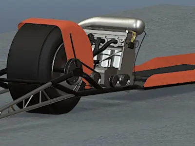 British Drag Bike - High Poly 3D model