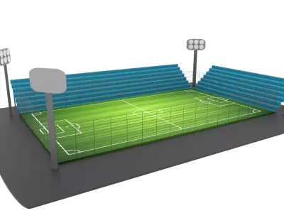 Football Stadium Low-poly 3D model 8