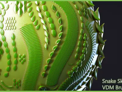 Zbrush - Snakeskin - 21 VDM Brushes 3D model