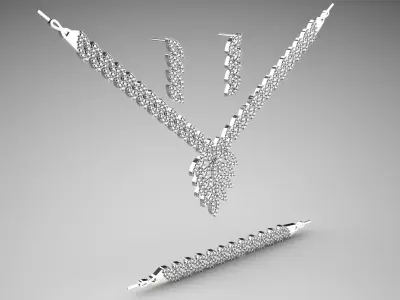 bride diamond jewelry set js0012 3D print model