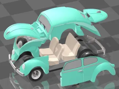 Volkswagen beetle 3D print model