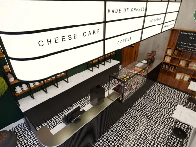 counter starbucks 3D model